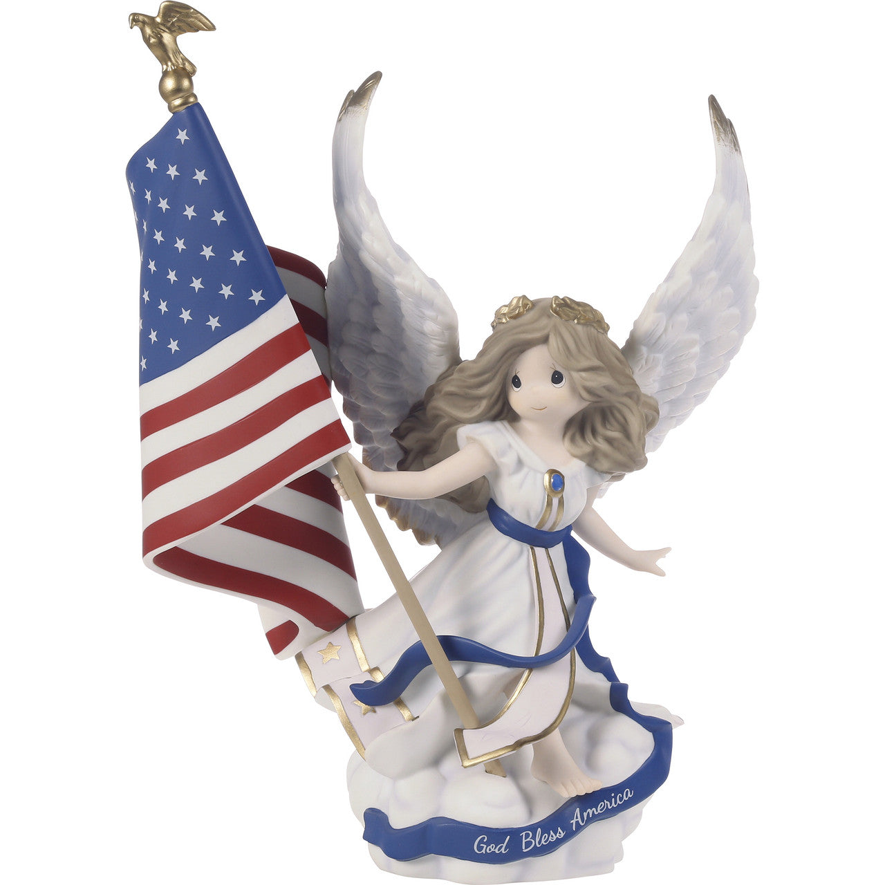 God Bless America Angel Figurine - Image