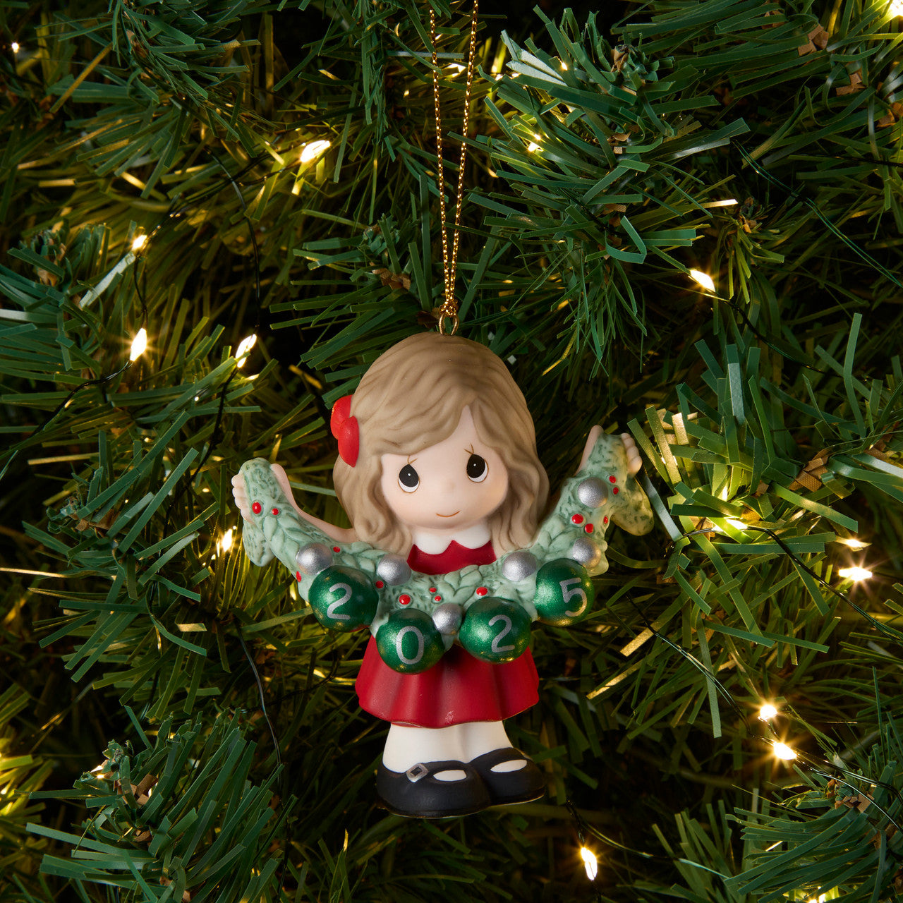 Deck The Halls 2025 Dated Girl Ornament - Image