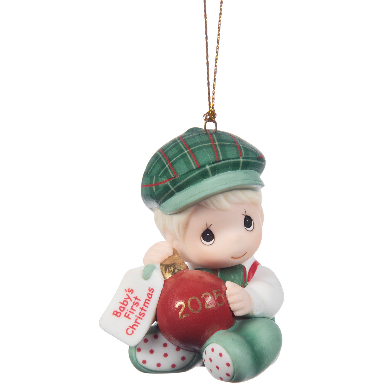 Baby’s First Christmas 2025 Dated Boy Ornament - Image