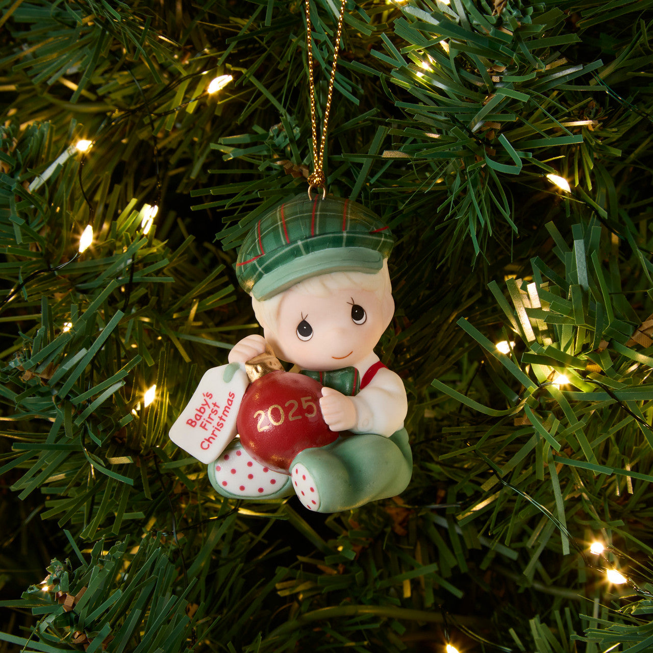 Baby’s First Christmas 2025 Dated Boy Ornament - Image