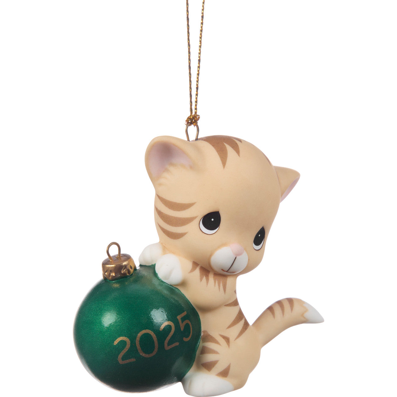 【チョコメルさま】cat ornament ୨୧ しろ猫さん オーナメント d Precious Moments 251007 Purr-fectly Festive 2025 Dated Cat Bisque