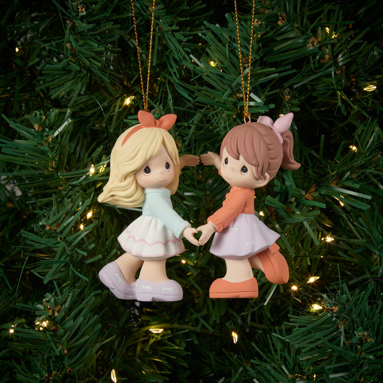 precious moments 置物　2個 Precious Moments 251047 Two Friends One Heart Set of 2 Bisque