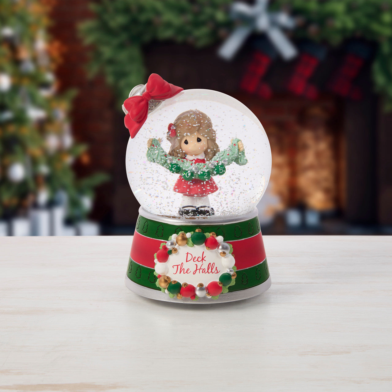 Deck The Halls 2025 Dated Musical Snow Globe - Image