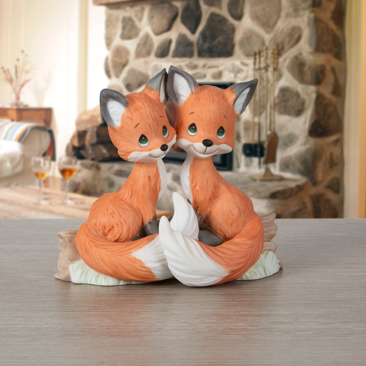 Precious Moments 252003 Fur-ever By Your Side Fox Couple Bisque