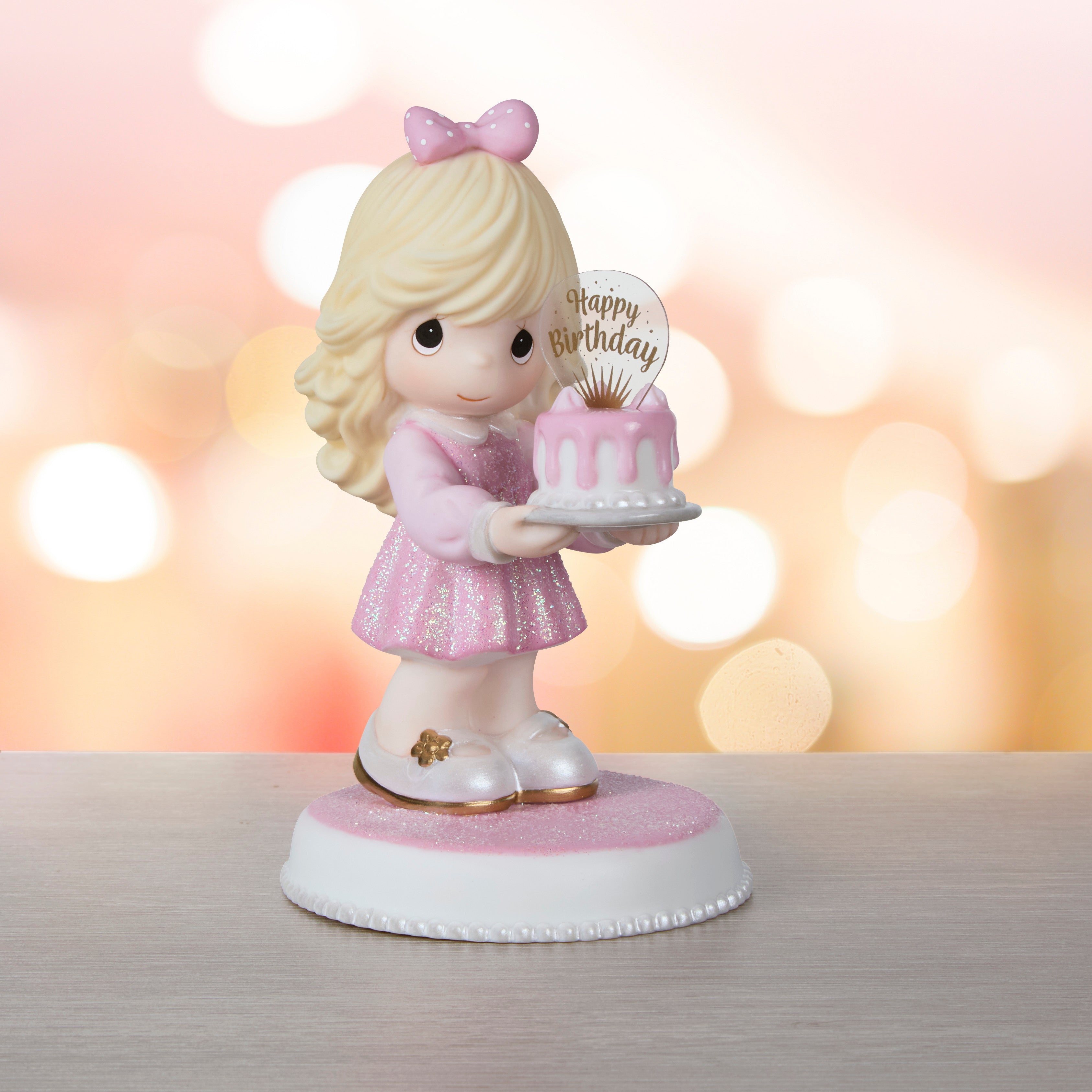 You’re As Sweet As Can Be Blonde Birthday Figurine - Lifestyle Image