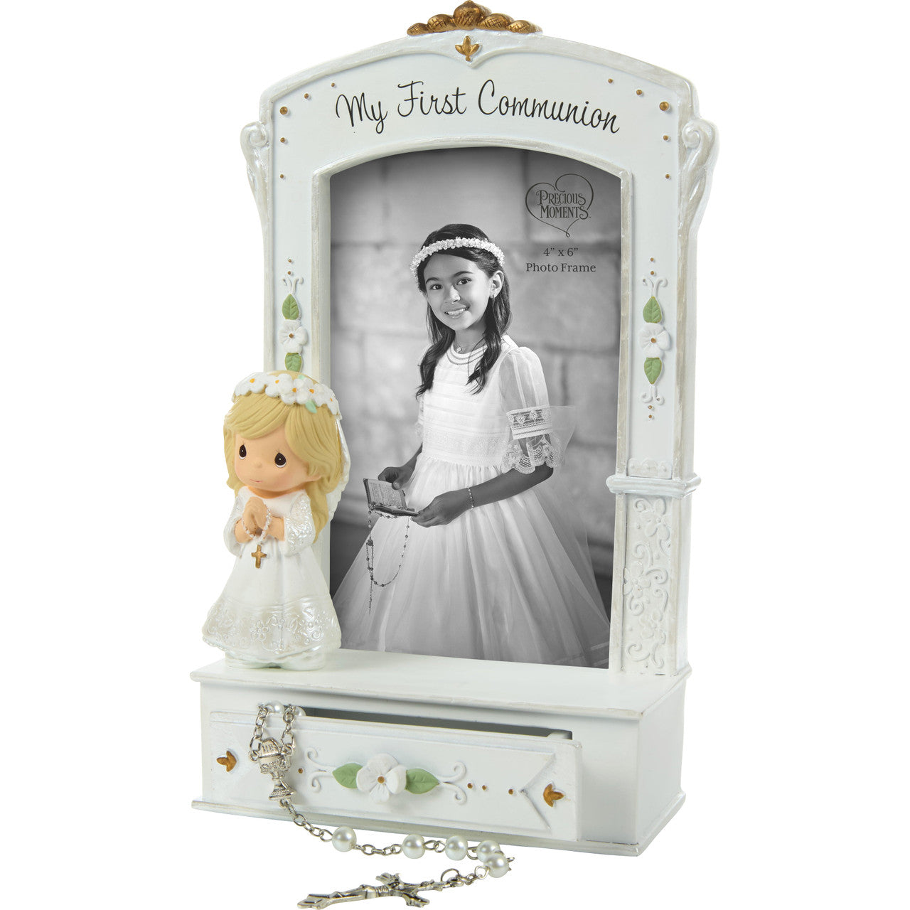 My First Communion Photo Frame With Drawer And White Rosary