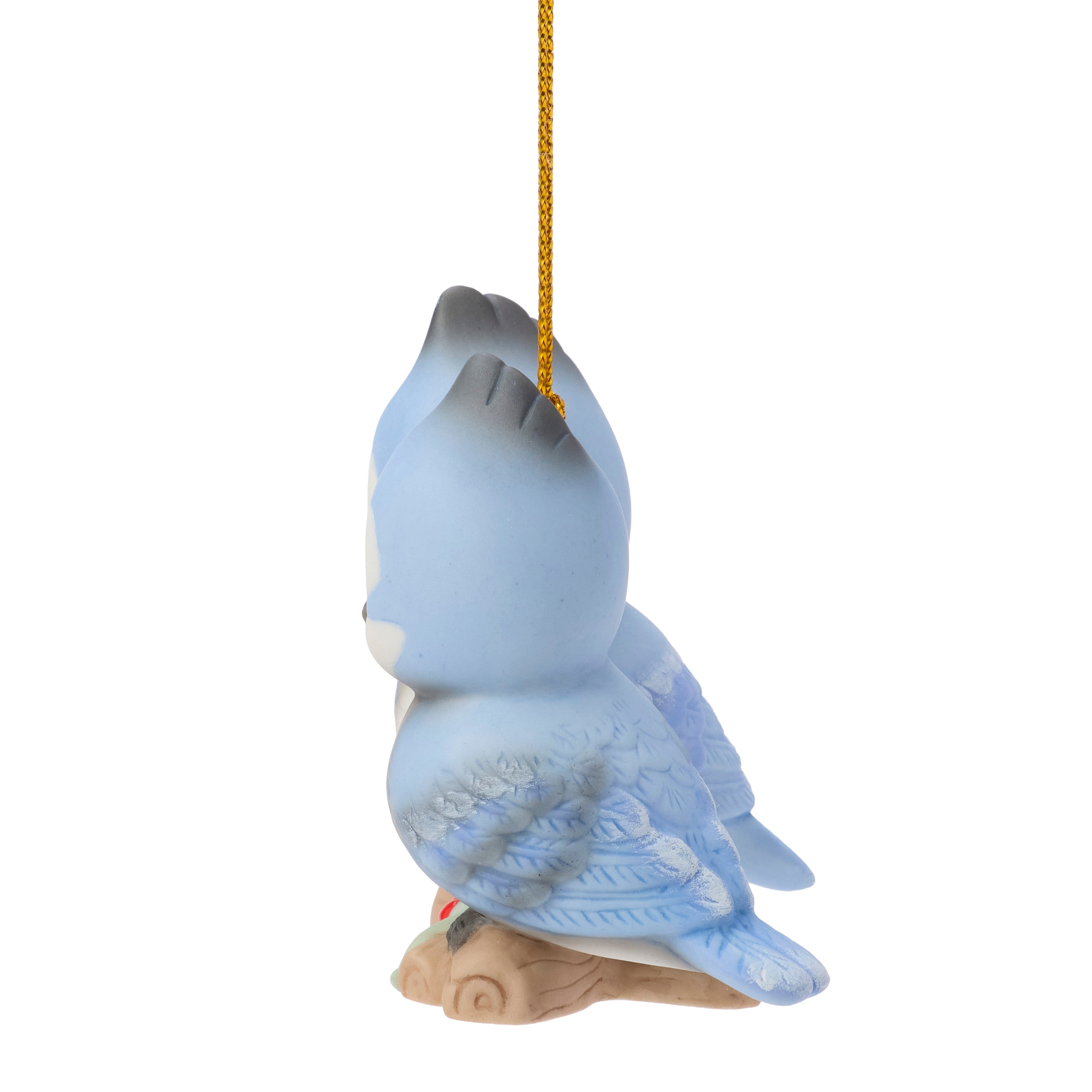 Christmas Is Cozier With You Blue Jay Couple Ornament