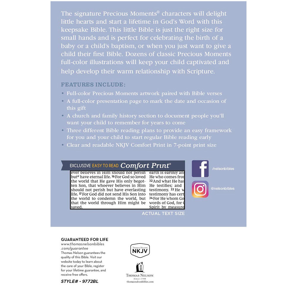 NKJV Small Hands Bible, Blue Hardcover - Image