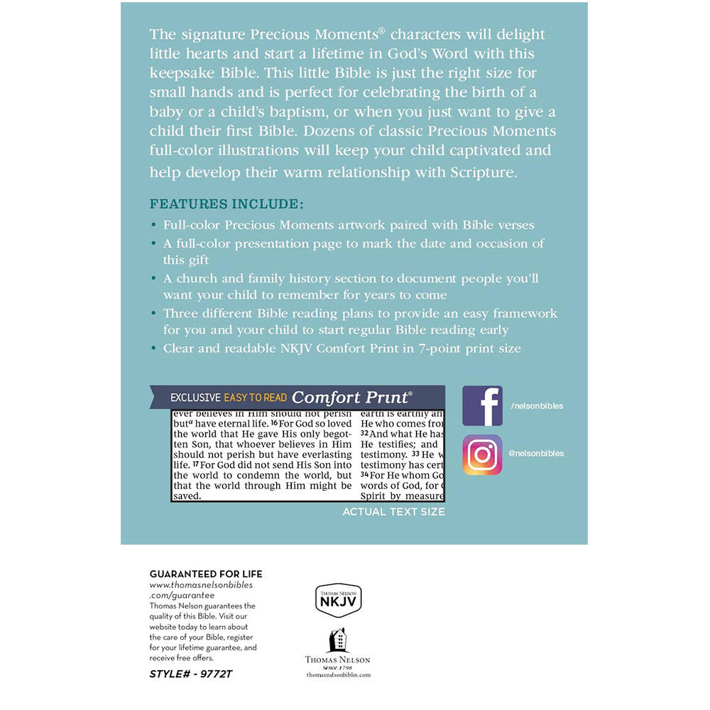 NKJV Small Hands Bible, Teal Hardcover - Image