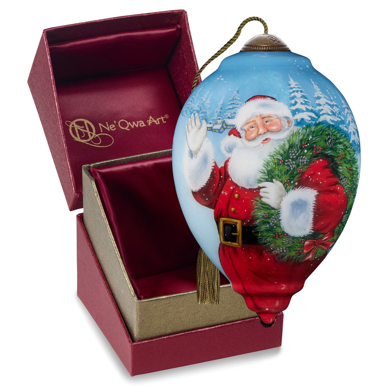 ユッキー様おまとめクリスマスセール❣️ゴビ瑪瑙天然神様天珠　12-248 Ne'Qwa Art 7241106 Holiday Greetings Hazel Lincoln Hand-Painted