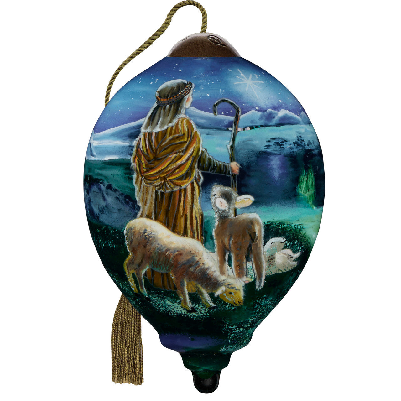 ユッキー様おまとめクリスマスセール❣️ゴビ瑪瑙天然神様天珠　12-248 Ne'Qwa Art 7241117 Come Ye To Bethlehem Larry Jones Hand-Painted