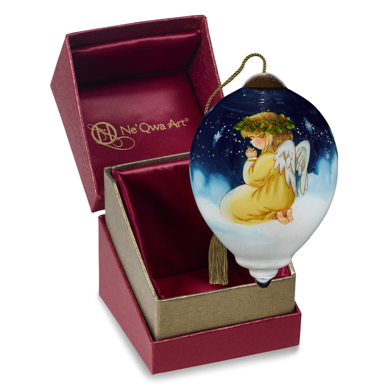 ユッキー様おまとめクリスマスセール❣️ゴビ瑪瑙天然神様天珠　12-248 Ne'Qwa Art 7241121 A Quiet Prayer Hazel Lincoln Hand-Painted Blown