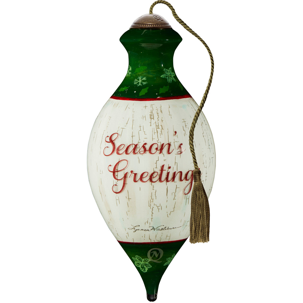 Season’s Greetings Cardinal On Wreath Ornament - Image