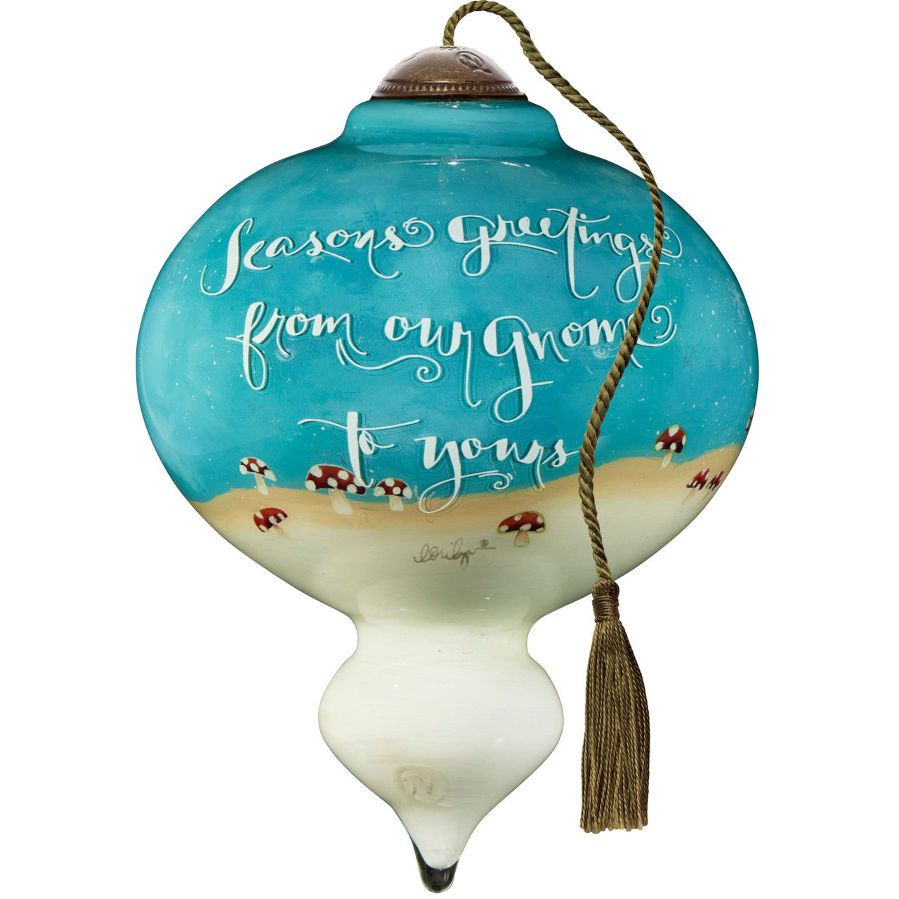 Seasons Greetings From Our Gnome To Yours Ornament - Image