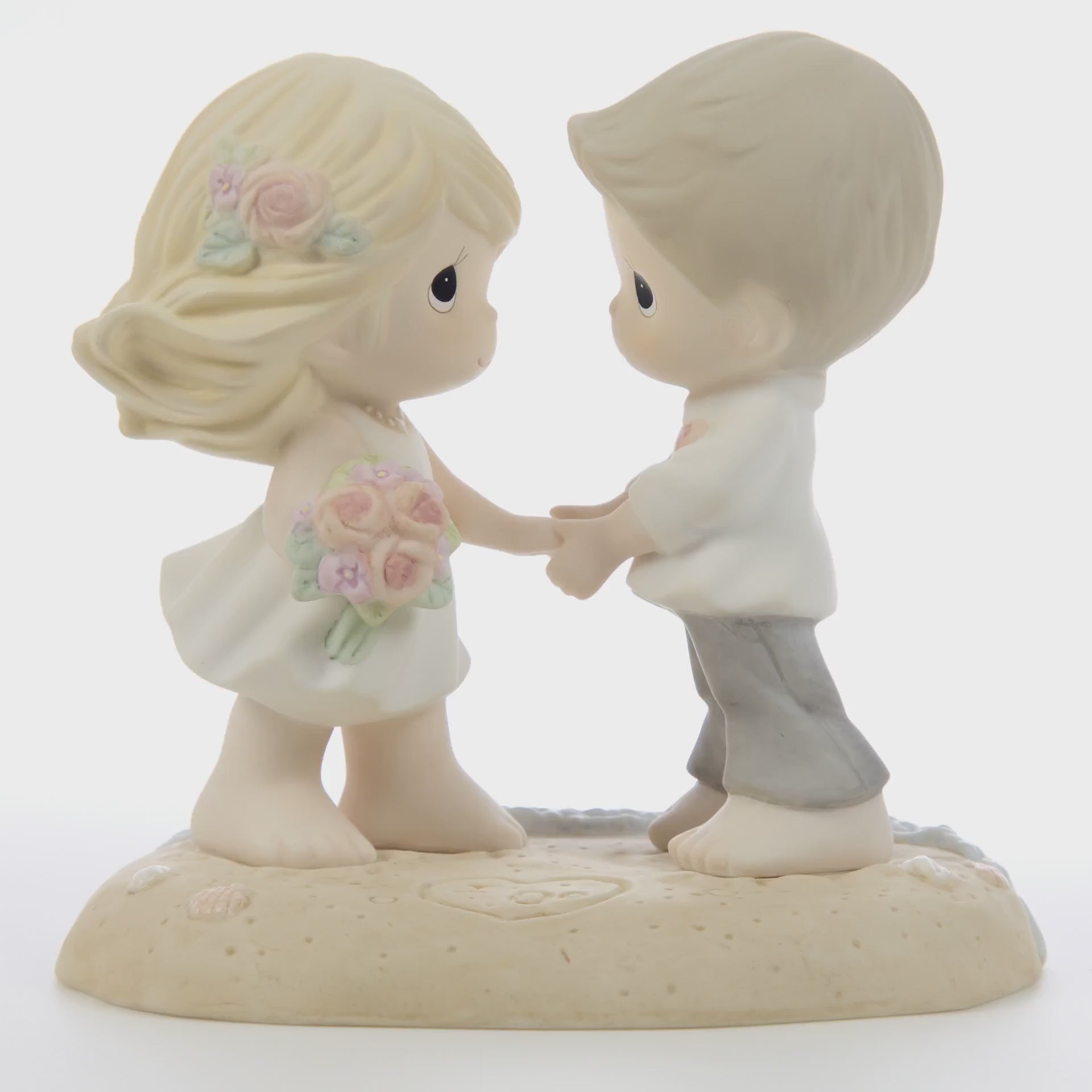 precious moments 置物　2個 Precious Moments 222030 To Have And To Hold Bisque Porcelain Figurine