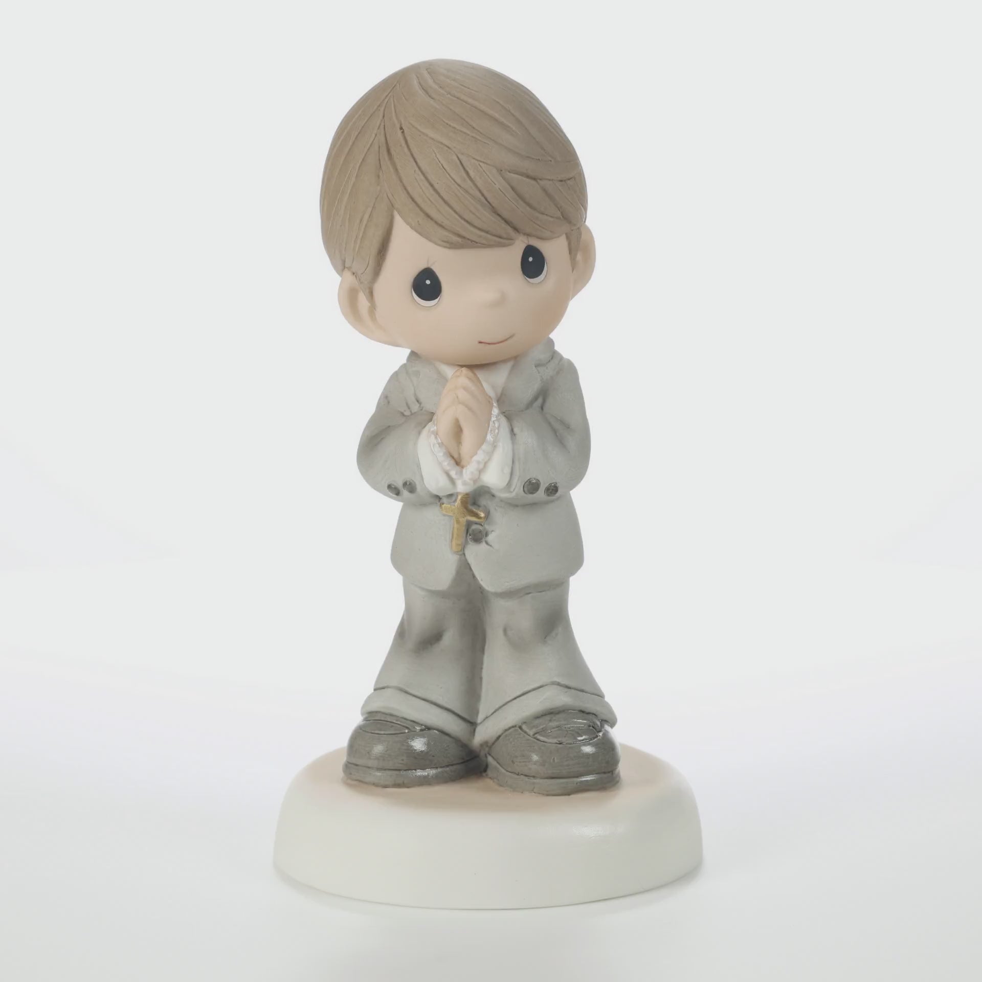 Precious Moments 242016E My First Communion Brunette Boy Bisque